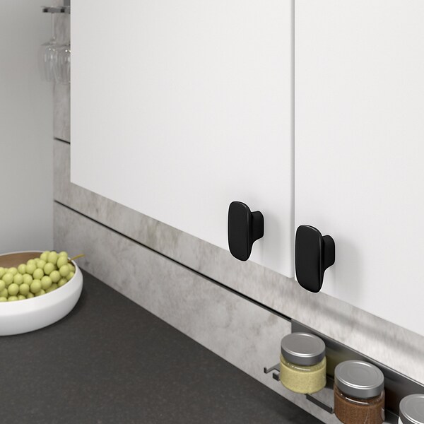 Richelieu 1 23/32-inch (44 mm) x 29/32-inch (23 mm) Matte Black Contemporary Cabinet Knob - BP734544900