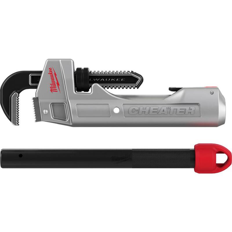 Llave de tubo de aluminio Milwaukee CHEATER y juego de pinzas de mandíbula recta de 6 y 10 pulgadas - 48-22-7318-48-22-6330
