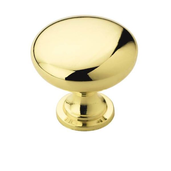 Amerock BP530053-10PACK 1-1/4" (32 mm) Diameter Value Cab Knob Bright Brass - BP530053-10PACK