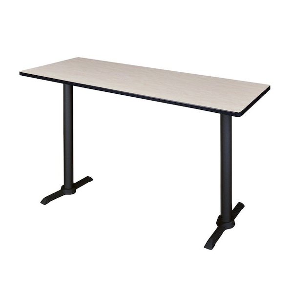 Cain Rectangle Cain Cafe Training Table, 66 W, 24 L, 42 H, Wood|Metal Top, Maple - MCTRCT6624PL