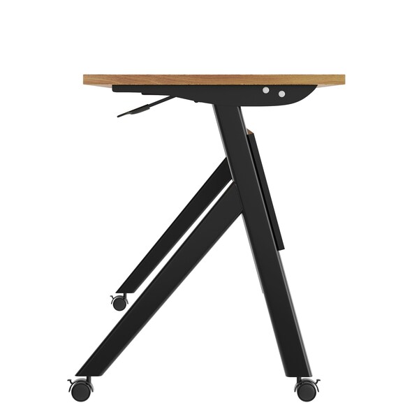 Flash Furniture Davis 72in. x 24in. HD Nesting Table w/Y-Legs, Modesty Panel, 1in. Thick Walnut Tabletop, Blk Frame - MT-M7224-Y-LEG-WLNBLK-GG