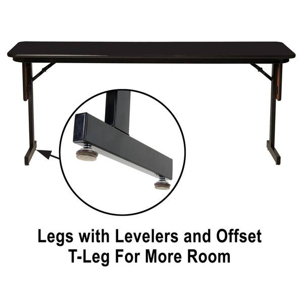 Correll Rectangle Panel Leg Folding Seminar Training Table, 24" W, 72" L, 29" H, High Pressure Laminate Top - SP2472PX-07
