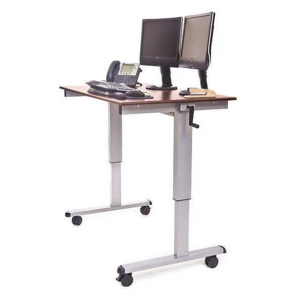 Luxor Adjustable Table, 48" X 29.6" to 45.4" (with Glides), 32.6" to 48-1/2" (with Casters) - STANDUP-CF48-DW