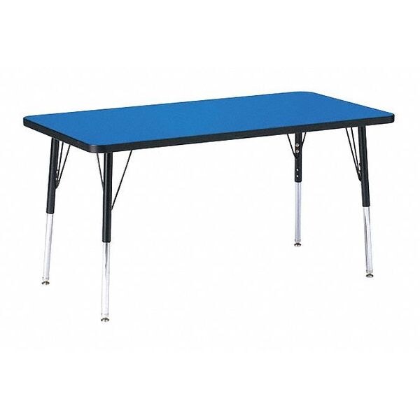 Correll Rectangle Adjustable Height Activity Kids School Table, 24" W, 60" L, 19" to 29" H, Blue - A2460-REC-37