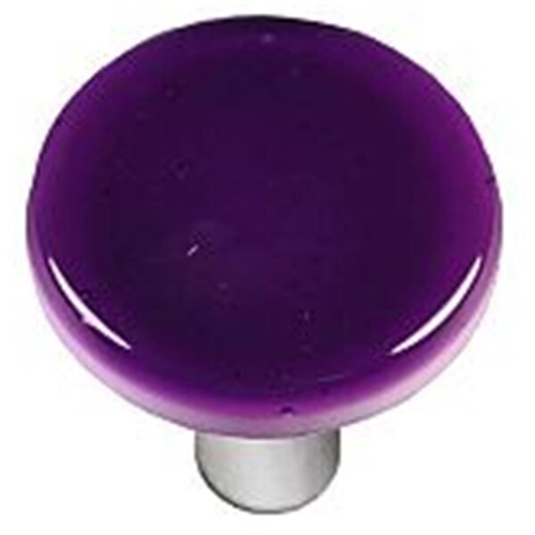 Towels Usa Violet Striker Round Glass Cabinet Knob - Aluminum Post - TO2521985