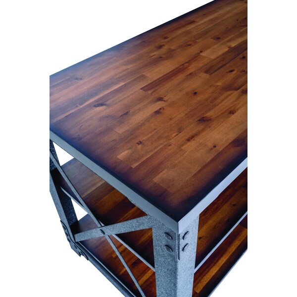 Duramax Weston 72in. Industrial Metal & Wood desk with shelves - 68052