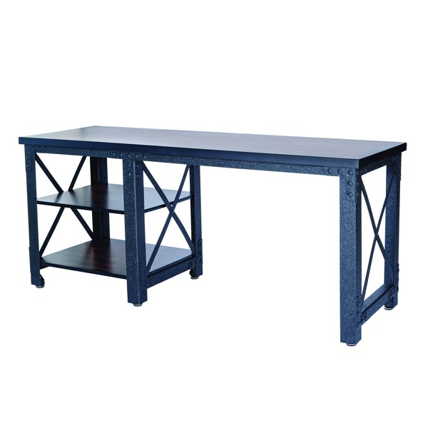 Duramax Weston 72in. Industrial Metal & Wood desk with shelves - 68052