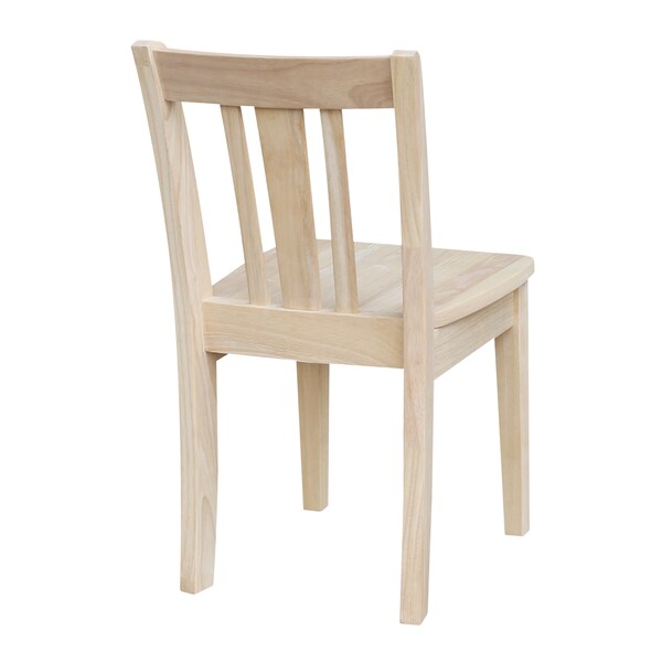 International Concepts Rectangle Set of 2 San Remo Juvenile Chairs, 13.2 in W, 16 in L, 26 in H, Wood, Unfinished - CC-105P