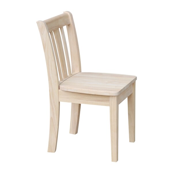 International Concepts Rectangle Set of 2 San Remo Juvenile Chairs, 13.2 in W, 16 in L, 26 in H, Wood, Unfinished - CC-105P