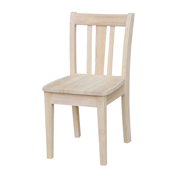 International Concepts Rectangle Set of 2 San Remo Juvenile Chairs, 13.2 in W, 16 in L, 26 in H, Wood, Unfinished - CC-105P