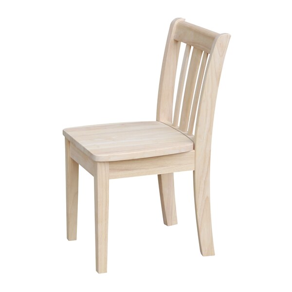 International Concepts Rectangle Set of 2 San Remo Juvenile Chairs, 13.2 in W, 16 in L, 26 in H, Wood, Unfinished - CC-105P