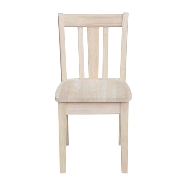International Concepts Rectangle Set of 2 San Remo Juvenile Chairs, 13.2 in W, 16 in L, 26 in H, Wood, Unfinished - CC-105P