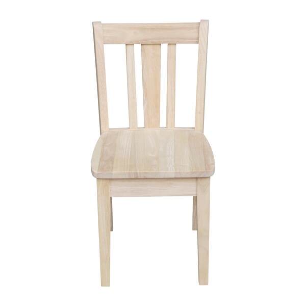 International Concepts Rectangle Set of 2 San Remo Juvenile Chairs, 13.2 in W, 16 in L, 26 in H, Wood, Unfinished - CC-105P
