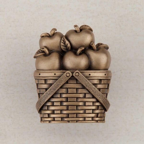 Acorn Mfg Artisan Collection Apple Basket Knob, Museum Gold - DQAGP