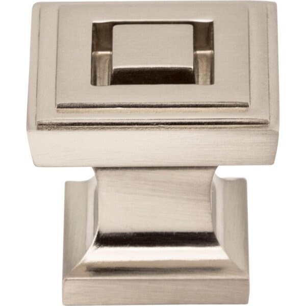 Jeffrey Alexander 1" Overall Length Satin Nickel Square Delmar Cabinet Knob - 585SN