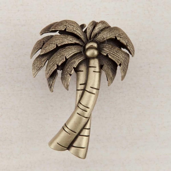 Acorn Mfg Artisan Collection Palm Tree Knob, Antique Brass - DQ1AP