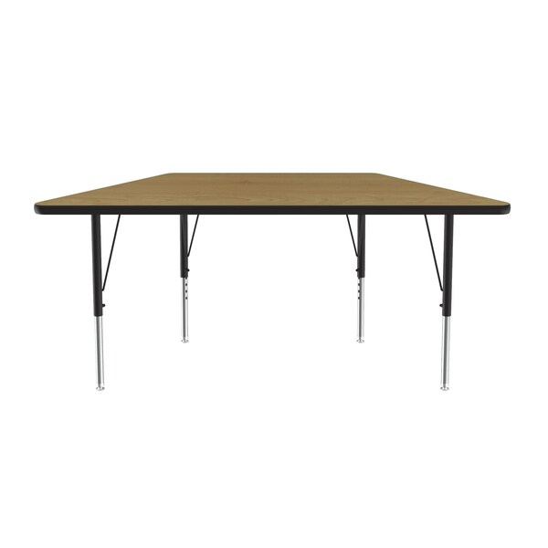 Correll Trapezoidal Adjustable Height Activity Kids School Table, 30" W, 60" L, 19" to 29" H, Fusion Maple - A3060-TRP-16