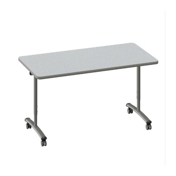 Correll Rectangle Premium Sit To Stand HPL Flip Top Table, 60 in W, 28 in to 38 in H, Particleboard Top - FTS3060-15-14-13