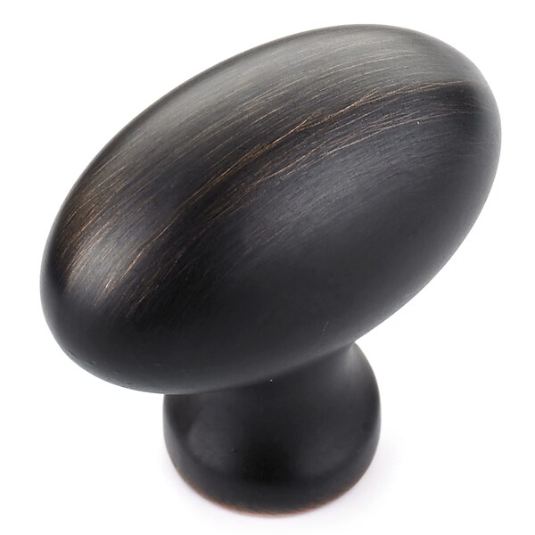 Richelieu 1 9/16 in. X 7/8 in. (40 mm x 22 mm) Brushed Oil-Rubbed Bronze Traditional Metal Cabinet Knob - BP444340BORB