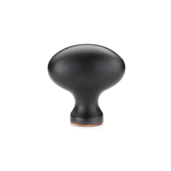 Richelieu 1 9/16 in. X 7/8 in. (40 mm x 22 mm) Brushed Oil-Rubbed Bronze Traditional Metal Cabinet Knob - BP444340BORB