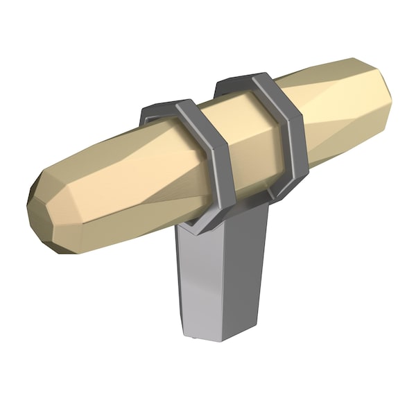 Amerock London 2-1/2 in 64 mm Length Golden Champagne/Black Chrome Cabinet Knob - BP36647BBZBCR
