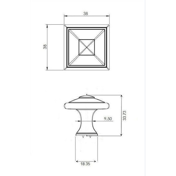 Richelieu 1 1/2 in (38 mm)  x 1 1/2 in (38 mm) Polished Nickel Transitional Cabinet Knob - 68893838180