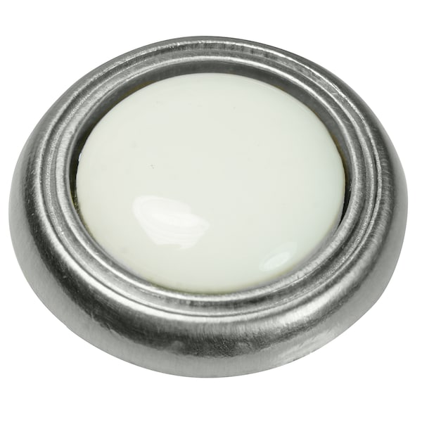 Laurey 1 1/4" First Family Knob, White-Satin Chrome - 15438