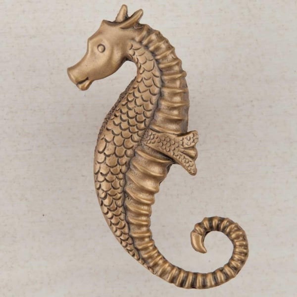 Acorn Mfg Artisan Collection Seahorse Knob, Museum Gold - DPEGP