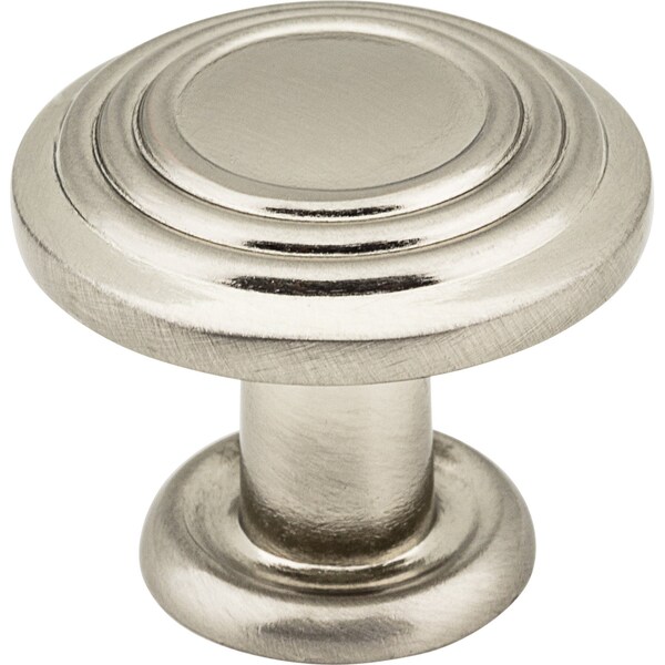 Elements By Hardware Resources 1-1/4" Diameter Satin Nickel Stacked Ring Vienna Cabinet Mushroom Knob - 110SN