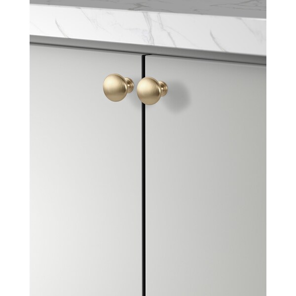 Sapphire Alpha Series 1 in. Modern Gold Round Cabinet Knob (20-Pack) - SP-1145-K-BRA-20