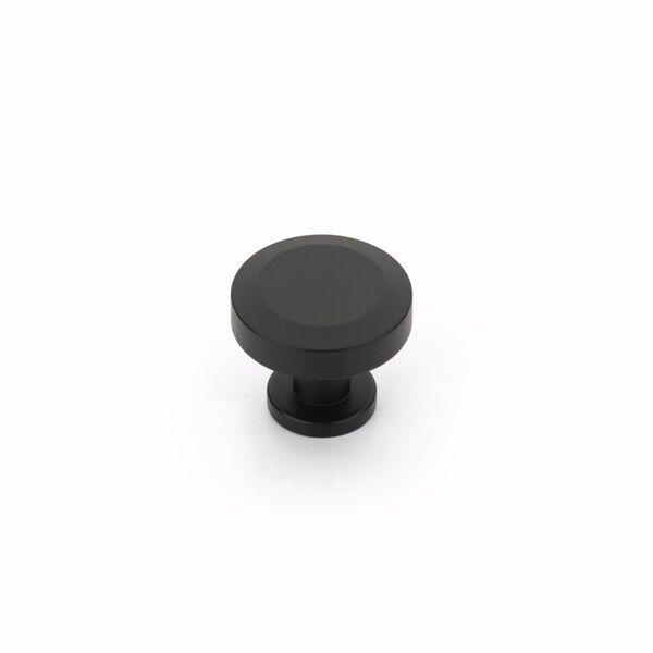 Schaub 1-1/4in Diameter Heathrow Cabinet Knob Matte Black Finish - 550-MB
