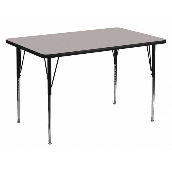 Flash Furniture Rectangle Activity Table, 36" W, 72" L, 30.25" H, Laminate, Grey - XU-A3672-REC-GY-H-A-GG