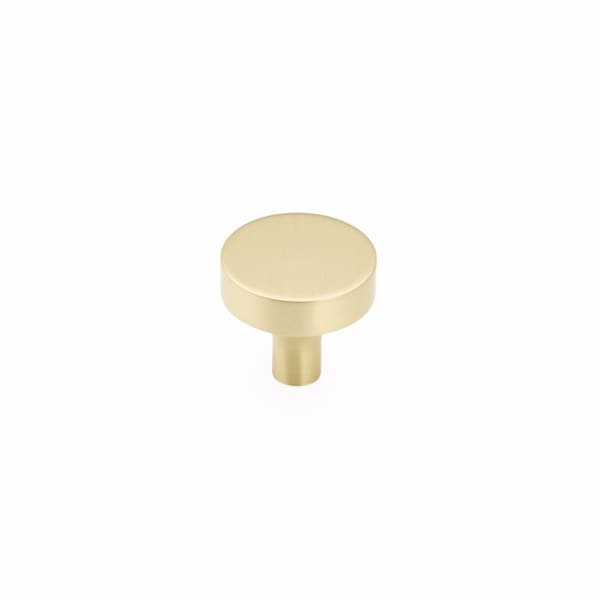Schaub 1-1/4in Diameter Haniburton Cabinet Knob Satin Brass Finish - 470-SB