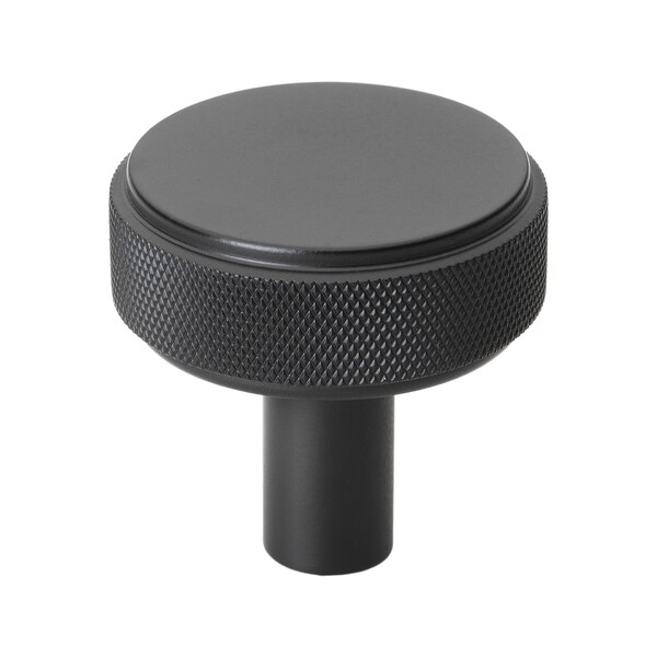 Gliderite Hardware 1-1/2 in. Knurled Knob Matte Black, 25PK - 5825-MB-25