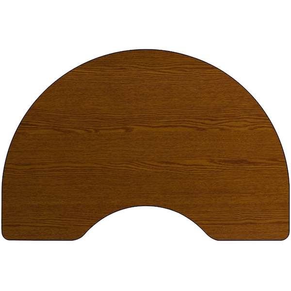 Flash Furniture Kidney Activity Table, 48" W, 96" L, 30.5" H, Laminate, Wood Grain - XU-A4896-KIDNY-OAK-H-A-CAS-GG