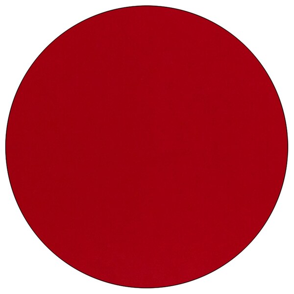 Flash Furniture Round Activity Table, 60" W, 60" L, 25.37" H, Laminate, Red - XU-A60-RND-RED-T-P-CAS-GG