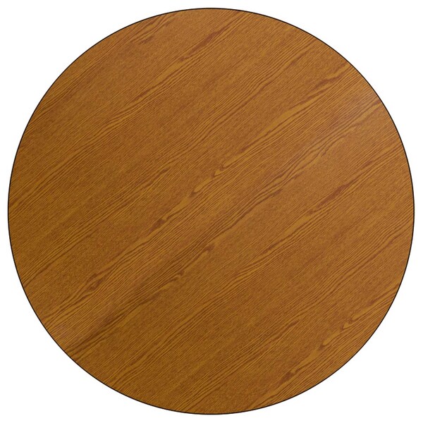 Flash Furniture Round Activity Table, 42" W, 42" L, 30.37" H, Laminate, Wood Grain - XU-A42-RND-OAK-T-A-CAS-GG