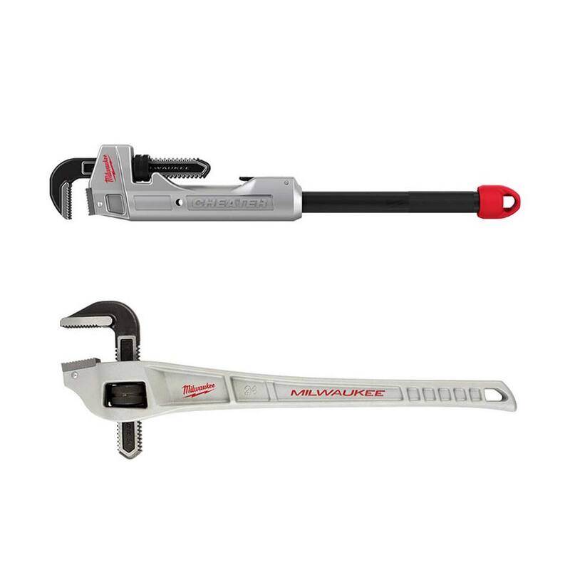 Llave de tubo tramposa de aluminio de Milwaukee con llave de tubo offset de aluminio de 24 pulgadas - 48-22-7318-48-22-7182.