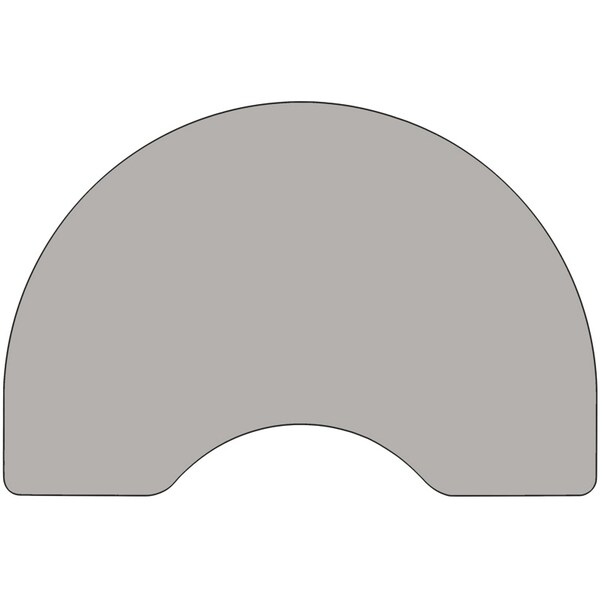 Flash Furniture Kidney Activity Table, 48" W, 96" L, 30.25" H, Laminate, Grey - XU-A4896-KIDNY-GY-H-A-GG