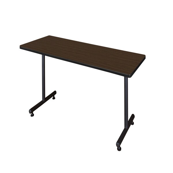 Regency Kobe T-Base Training Seminar Table, 66 in W, 30 in L, Neo Walnut - MKTRCT6630NW