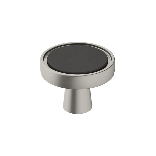 Amerock Mergence 1-3/8 in 35 mm Diameter Matte Black/Satin Nickel Cabinet Knob - BP36857FBG10