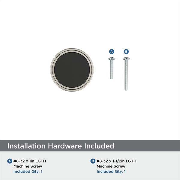 Amerock Mergence 1-3/8 in 35 mm Diameter Matte Black/Satin Nickel Cabinet Knob - BP36857FBG10
