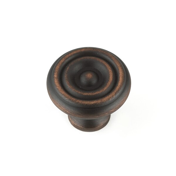 Richelieu 1 1/4 in (32 mm) Brushed Oil-Rubbed Bronze Traditional Brass Cabinet Knob - BP1430BORB