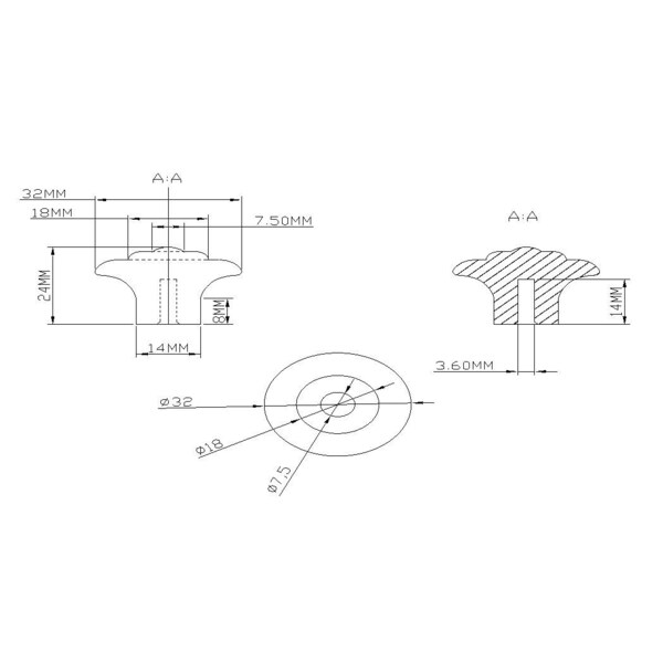 Richelieu 1 1/4 in (32 mm) Rust Traditional Metal Cabinet Knob - BP2391132801