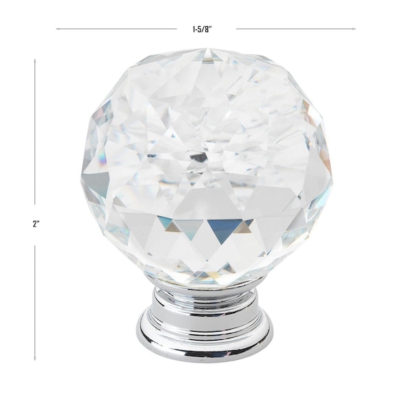 Gliderite Hardware 1-5/8 in. Crystal Cabinet Knob -, 25PK - 9003-CR-40-25