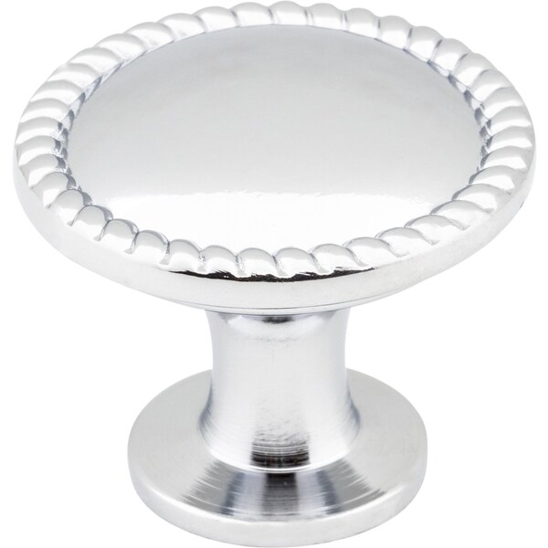 Elements By Hardware Resources 1-1/4" Diameter Polished Chrome Round Rope Detailed Lindos Cabinet Knob - Z115PC