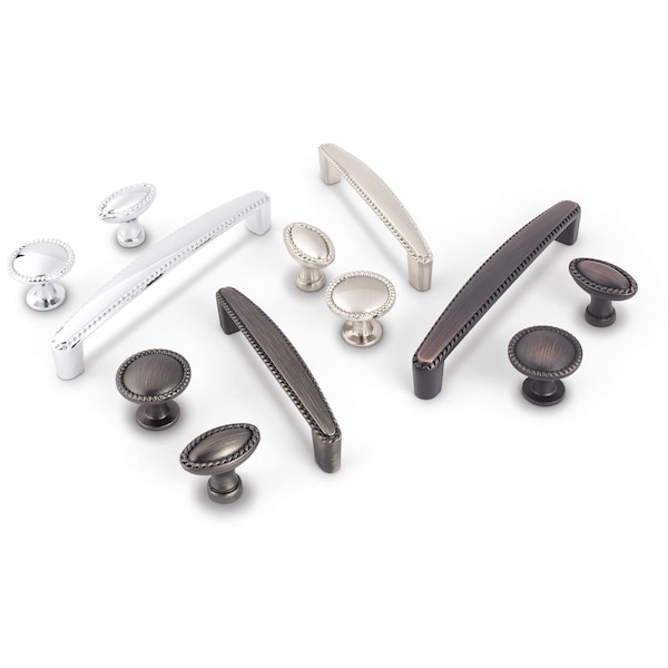 Elements By Hardware Resources 1-1/4" Diameter Polished Chrome Round Rope Detailed Lindos Cabinet Knob - Z115PC