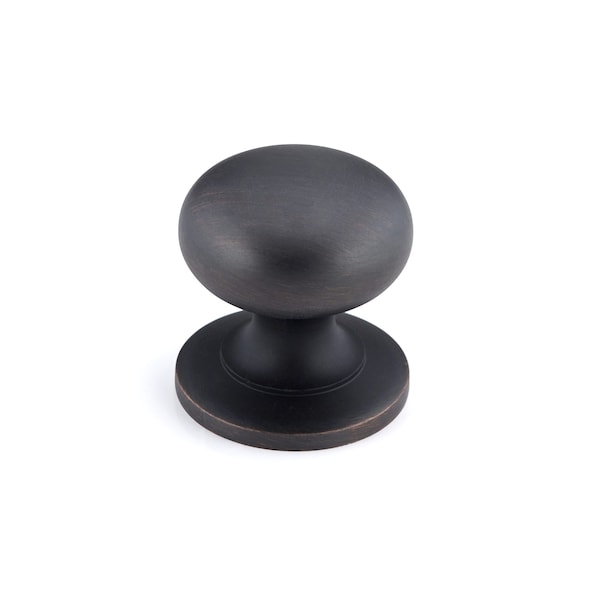 Richelieu 1 1/4 in (31 mm) Brushed Oil-Rubbed Bronze Traditional Brass Cabinet Knob - BP39313BORB