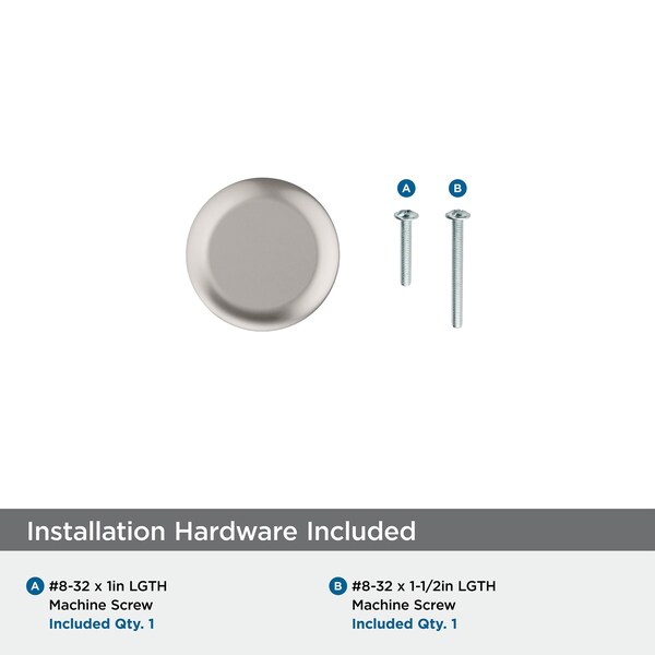 Amerock Surpass 1-1/4 in 32 mm Diameter Satin Nickel Cabinet Knob - BP36893G10