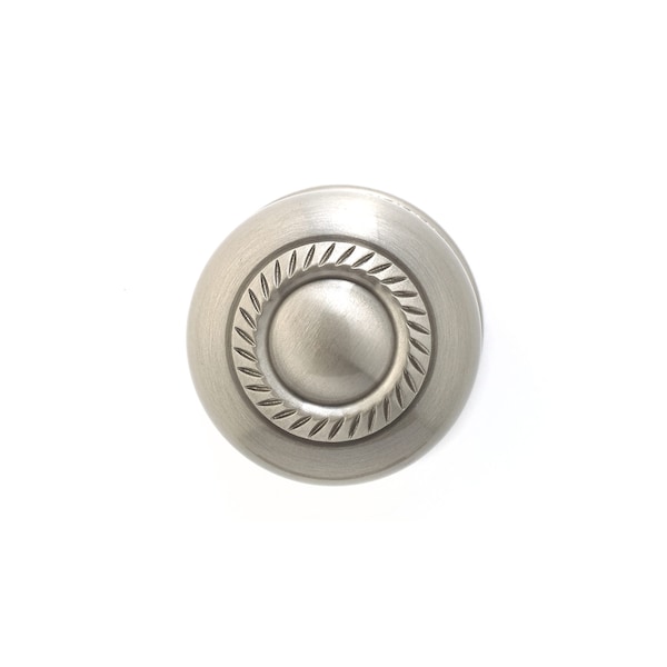 Richelieu 1 1/2 in (38 mm) Brushed Nickel Traditional Brass Cabinet Knob - BP8048195